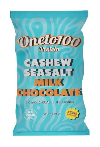 OneTo100 Cashew Sea Salt Milk Chocolate 60g Coopers Candy