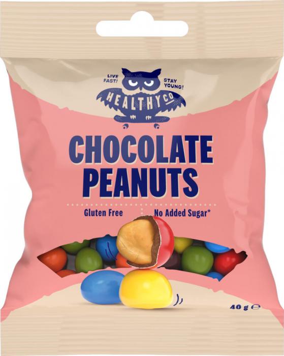 Köp HealthyCo Chocolate Peanuts 40g hos Coopers Candy