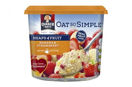 Quaker Oats So Simple Heaps of Fruit Banana & Strawberry Pot 58g Coopers Candy