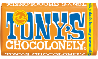 Tonys Chocolonely Dark Chocolate Lemony Caramel 180g Coopers Candy