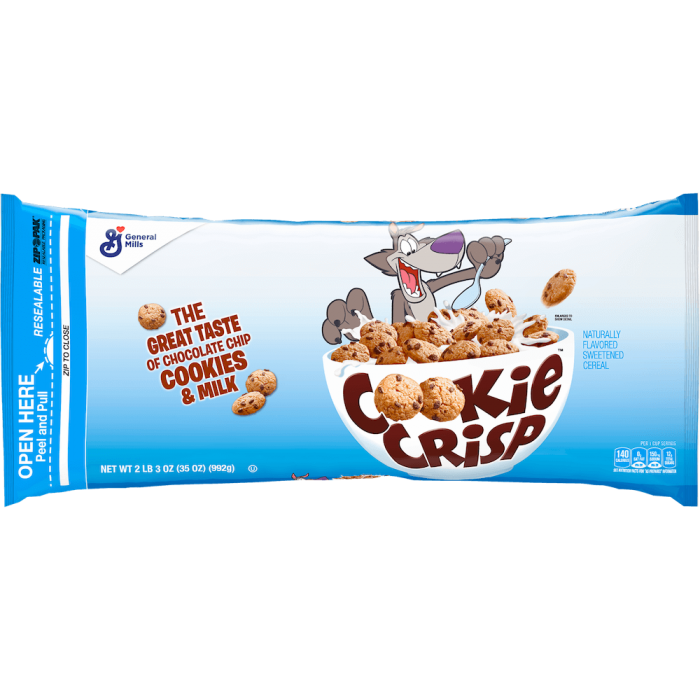 Köp Cookie Crisp Cereal Bag 992g hos Coopers Candy