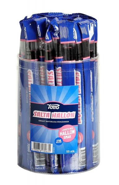 Köp Pingvinstång Salta Hallon 27g x 55st (hel låda) hos Coopers Candy