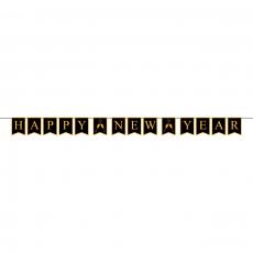 Vimpelgirlang Happy New Year Svart/Guld Coopers Candy