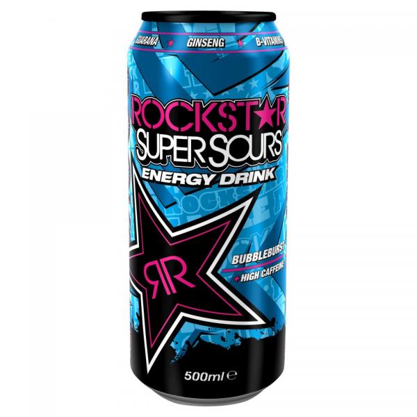 Köp Rockstar Super Sours Energy Drink Bubbleburst 500ml hos Coopers Candy