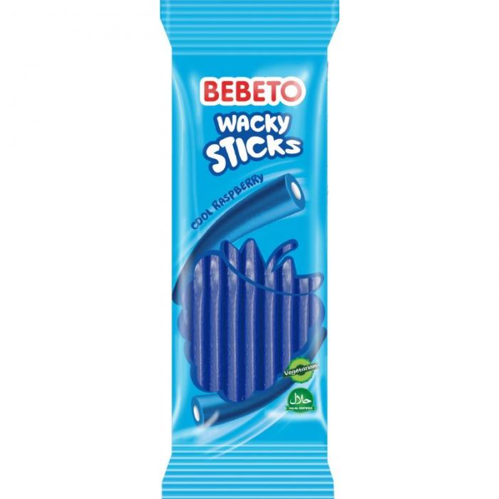 Köp Bebeto Wacky Sticks - Cool Raspberry 180g hos Coopers Candy