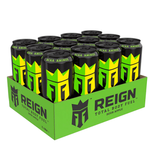 Reign Energy - Sour Apple 50cl x 12st (helt flak) Coopers Candy