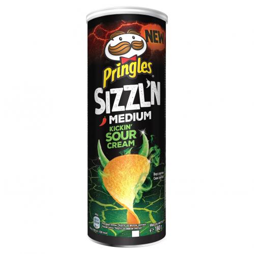 Pringles Sizzln Kickin Sour Cream Crisps 180g Coopers Candy