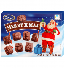 ONLY Milk Chocolate Merry X-mas Figures 100g Coopers Candy