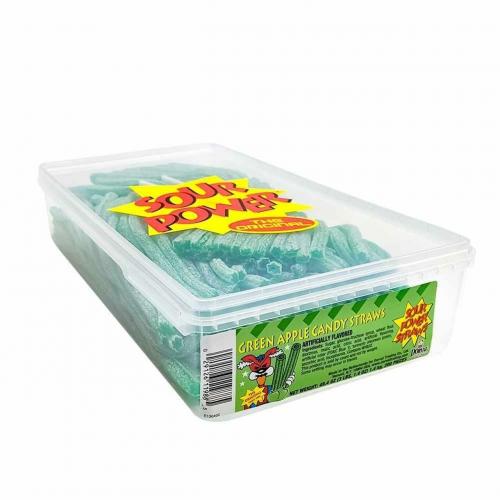 Dorval Sour Power Straws - Green Apple 1.4kg Coopers Candy
