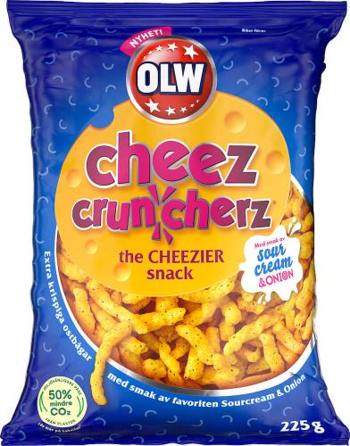 OLW Cheez Cruncherz Sour Cream & Onion 225g Coopers Candy