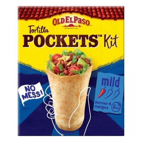 Köp Old El Paso Tortilla Pockets Kit Mild 375g hos Coopers Candy