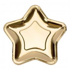 Papperstallrikar Stjärna Guld Metallic 6-pack Coopers Candy