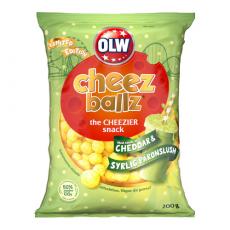 OLW Cheez Ballz - Cheddar & Syrlig Päronslush 200g(BF:2023-10-09) Coopers Candy