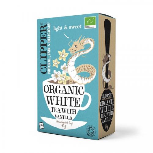 Köp Clipper Organic White Tea with Vanilla 26s hos Coopers Candy