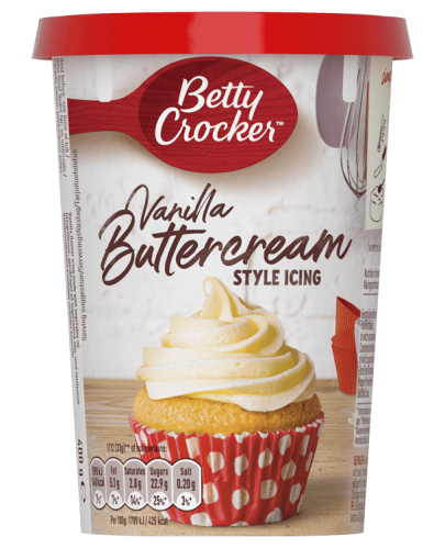 Betty Crocker Vanilla Buttercream Icing 400g Coopers Candy