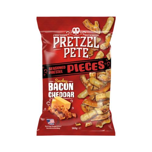 Köp Pretzel Pete Smokey Bacon Cheddar 160g hos Coopers Candy
