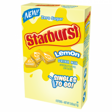Starburst Zero Sugar Lemon Singles to Go 6-pack Coopers Candy