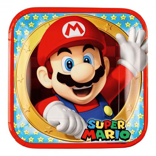 Papperstallrikar Super Mario Kvadrat 8-pack Coopers Candy