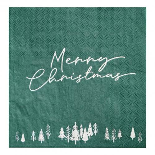 Servetter Merry Christmas Grna 16-pack Coopers Candy