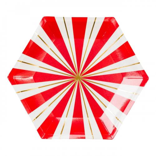 Små Pappersassietter Hexagon Jul 8-pack Coopers Candy