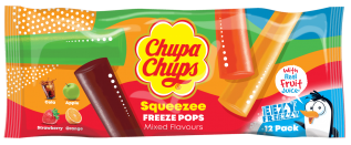 Chupa Chups Squeezee Freeze Pops 12-pack (600ml) Coopers Candy