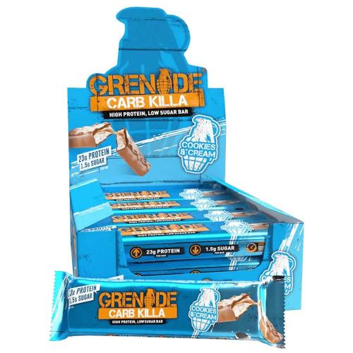 Köp Grenade Protein Bar Cookies & Cream 60g x 12st (hel låda) hos