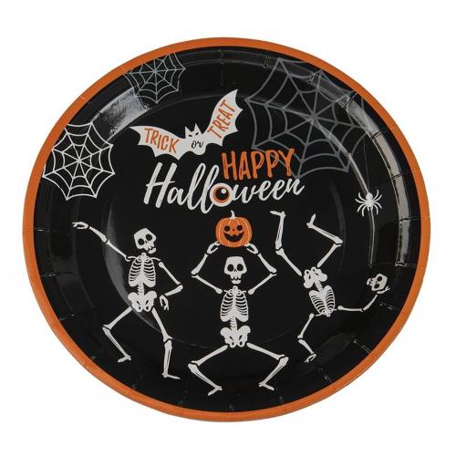 Papperstallrikar Halloween Skelett 8-pack Coopers Candy