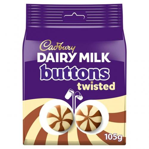 Köp Cadbury Dairy Milk Twisted Buttons 105g hos Coopers Candy