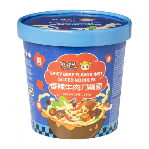 LJ Brother Instant Sliced Noodles Spicy Beef Flavour 130g Coopers Candy