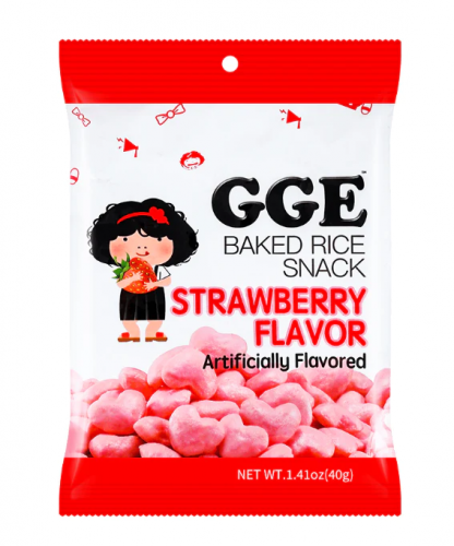 GGE Baked Rice Snack Strawberry Flavour 40g Coopers Candy