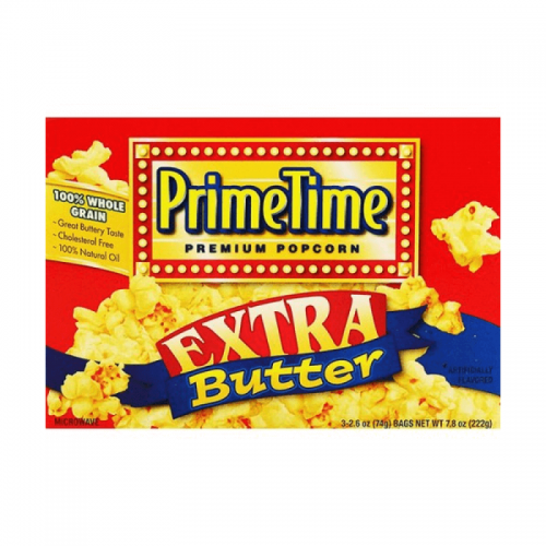 Köp Primetime Popcorn Extra Butter 3pack hos Coopers Candy