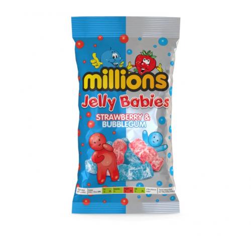 Millions Jelly Babies Strawberry & Bubblegum 190g (BF: 2024-04-30) Coopers Candy