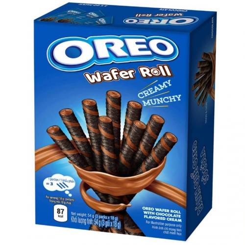 Oreo Wafer Rolls Chocolate 54g Coopers Candy