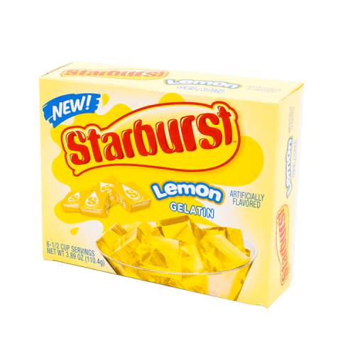 Köp Starburst Gelatin Lemon 110g hos Coopers Candy