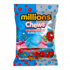 Millions Chunky Chews Strawberry & Bubblegum 120g Coopers Candy