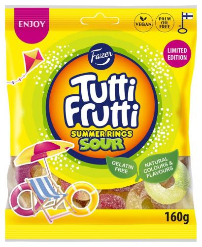 Fazer Tutti Frutti Summer Rings Sour godispse 160g Coopers Candy
