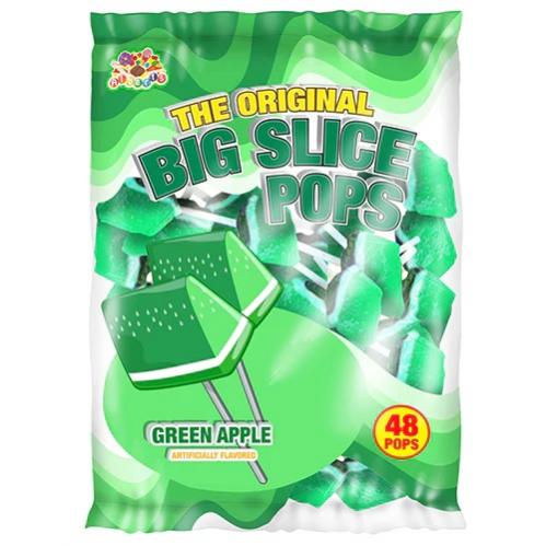 Alberts Big Slice Pops Green Apple 48st Coopers Candy