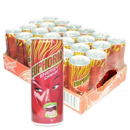 Köp Euphoria Energy Drink 25cl x 24st (helt flak) hos Coopers Candy
