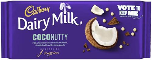 K p Cadbury Dairy Milk Inventor Coconutty 105g Hos Coopers Candy