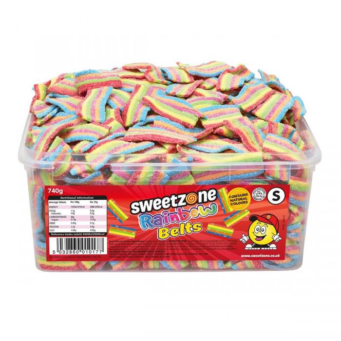 Köp Sweetzone Rainbow Belts 740g hos Coopers Candy