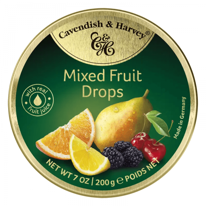 Köp Cavendish & Harvey Mixed Fruit Drops 200g hos Coopers Candy