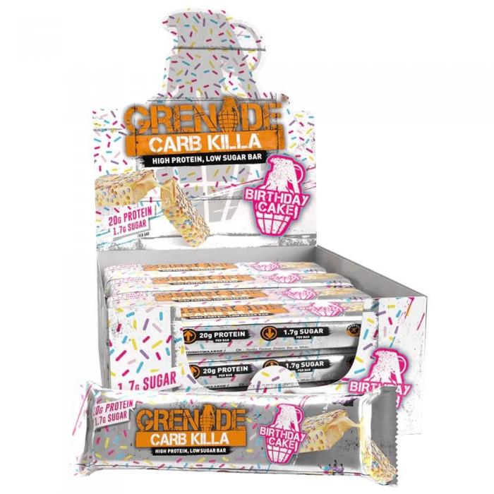 Köp Grenade Protein Bar Birthday Cake 60g x 12st (hel låda) hos