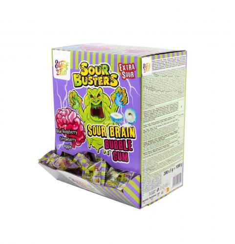 Sour Busters Sour Brain Bubblegum 200st Coopers Candy