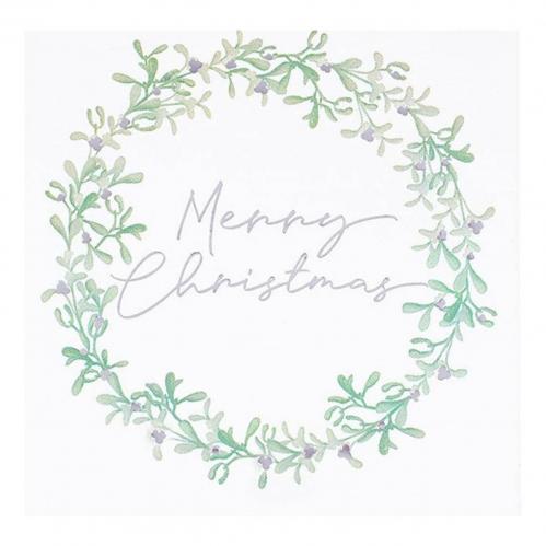 Servetter Merry Christmas Silver/Vit 16-pack Coopers Candy