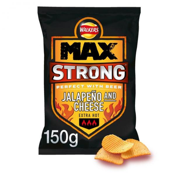 Köp Walkers Max Strong Jalapeno & Cheese Crisps 150g (BF 210711) hos