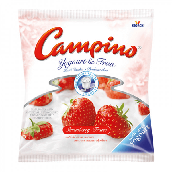 Köp Campino Strawberry & Yoghurt Hard Candy 120g hos Coopers Candy