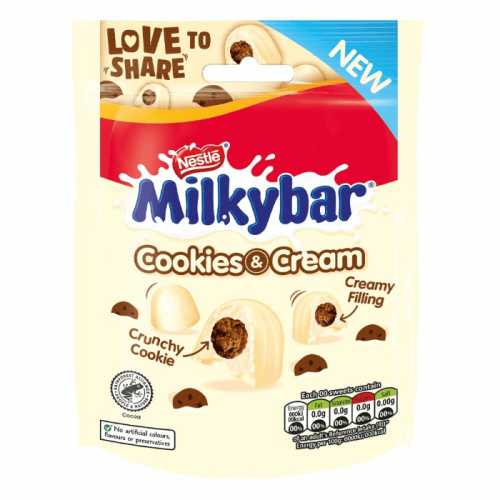 Köp Nestle Milkybar Cookie & Cream Bites 90g hos Coopers Candy