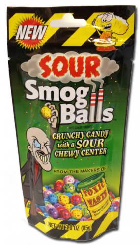 Köp Toxic Waste Sour Smog Balls 85g hos Coopers Candy
