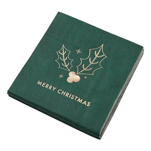 Servetter Merry Christmas Grn/Guld 16-pack Coopers Candy