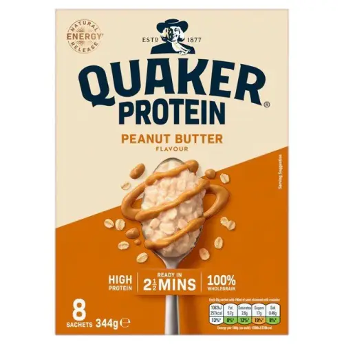 Quaker Protein Peanut Butter 8-Pack 344g Coopers Candy